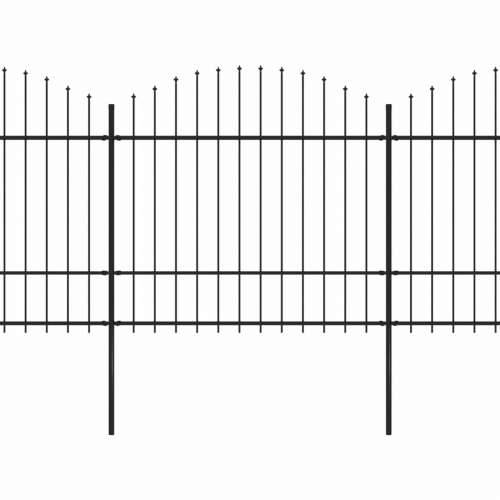 Vrtna ograda s ukrasnim kopljima (1,5-1,75) x 13,6 m čelična crna Cijena