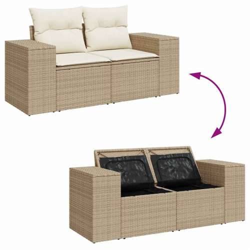 Vrtna garnitura - 8-dijelni set vrtnih sofa od poliratana s jastucima bež - bež i krem 3x kutna + stol + 3x srednja + tabure 1 Cijena
