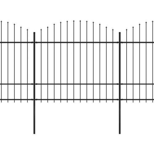 Vrtna ograda s ukrasnim kopljima (1,5-1,75) x 15,3 m čelična crna Cijena