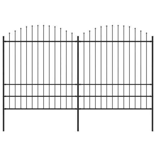 Vrtna ograda s ukrasnim kopljima (1,75-2) x 3,4 m čelična crna Cijena