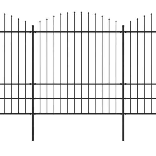 Vrtna ograda s ukrasnim kopljima (1,75-2) x 3,4 m čelična crna Cijena