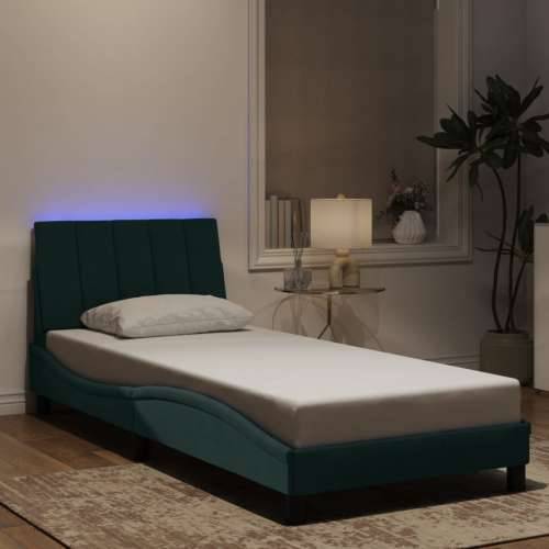 Okvir kreveta s LED svjetlima tamnozeleni 90x190 cm baršunasti - Tamnozelena 90 x 190 cm Cijena