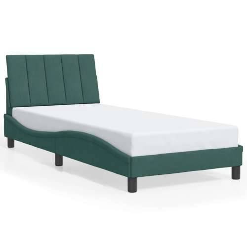 Okvir kreveta s LED svjetlima tamnozeleni 90x190 cm baršunasti - Tamnozelena 90 x 190 cm Cijena