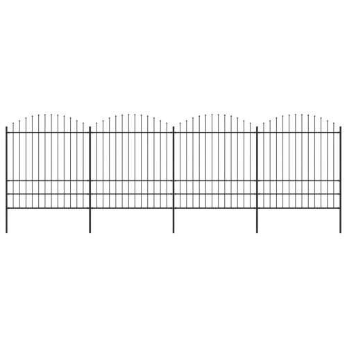 Vrtna ograda s ukrasnim kopljima (1,75-2) x 6,8 m čelična crna Cijena