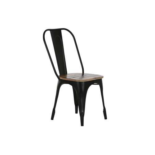 Blagavaonska stolica Home ESPRIT Crna Tamno smeđi Drvo Metal 48 x 55 x 92 cm Cijena