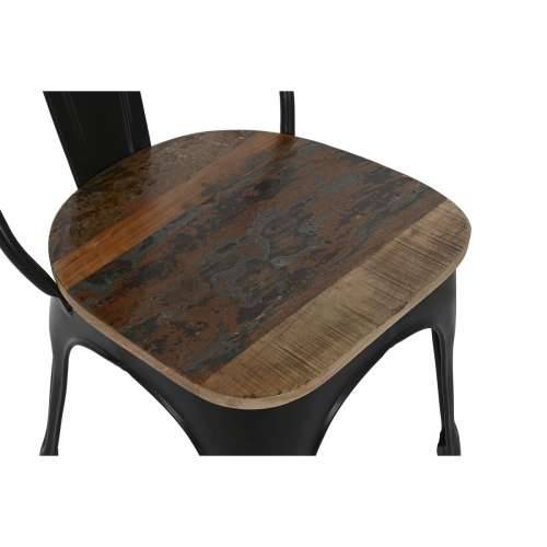 Blagavaonska stolica Home ESPRIT Crna Tamno smeđi Drvo Metal 48 x 55 x 92 cm Cijena