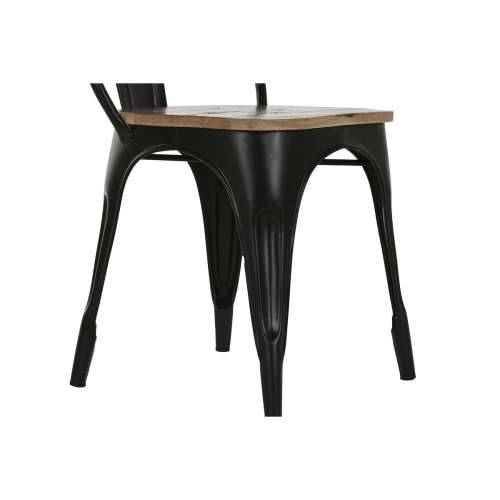 Blagavaonska stolica Home ESPRIT Crna Tamno smeđi Drvo Metal 48 x 55 x 92 cm Cijena
