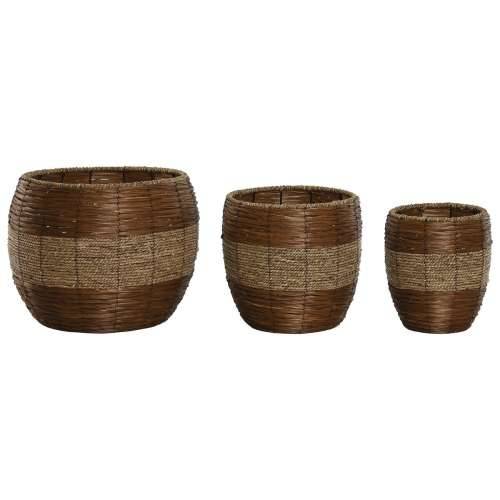 Set žardinjera Home ESPRIT Prirodno Metal Vlakna Tropsko 33 x 33 x 30 cm Cijena