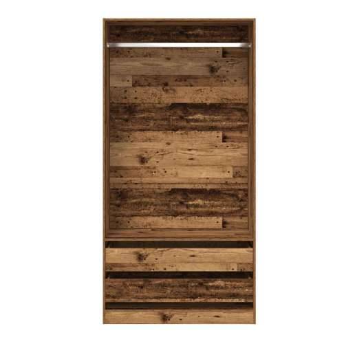 Ormar boja staro drvo 100 x 50 x 200 cm od konstruiranog drva - Staro drvo 100 x 50 x 200 cm 1 2 ladice Cijena