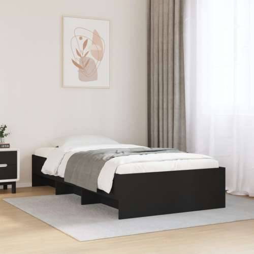 Okvir za krevet crni 75 x 190 cm od konstruiranog drva - Crna 75 x 190 cm Cijena