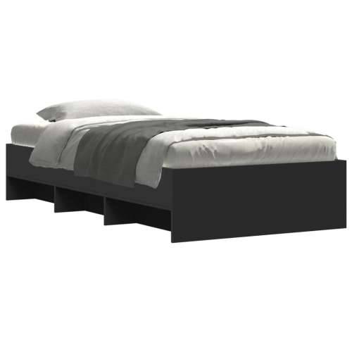 Okvir za krevet crni 75 x 190 cm od konstruiranog drva - Crna 75 x 190 cm Cijena
