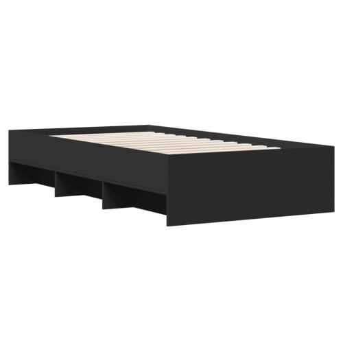Okvir za krevet crni 75 x 190 cm od konstruiranog drva - Crna 75 x 190 cm Cijena
