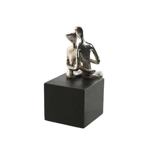 Ukrasna figura Home ESPRIT Crna Srebrna Partner 9 x 13 x 20 cm Cijena
