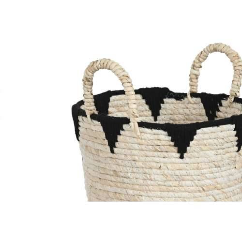 Set košara Home ESPRIT Crna Prirodno Prirodno vlakno Boho 37 x 37 x 43 cm (3 Dijelovi) Cijena
