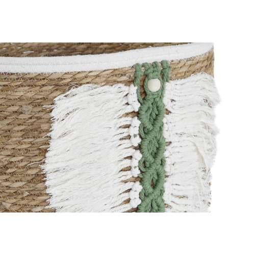 Set košara Home ESPRIT Bijela Zelena Prirodno Prirodno vlakno Tropsko 39 x 39 x 47 cm (3 Dijelovi) Cijena