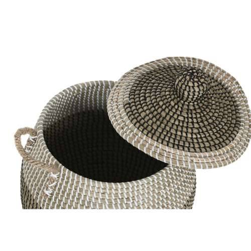 Set košara Home ESPRIT Bijela Crna Prirodno 45 x 45 x 48 cm (2 Dijelovi) Cijena