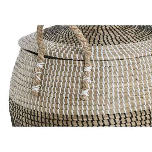 Set košara Home ESPRIT Bijela Crna Prirodno 45 x 45 x 48 cm (2 Dijelovi) Cijena