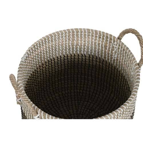 Set košara Home ESPRIT Bijela Crna Prirodno 44 x 44 x 49 cm (2 Dijelovi) Cijena