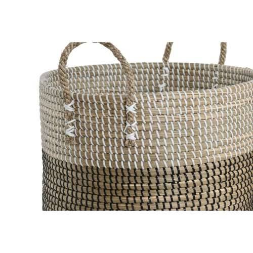 Set košara Home ESPRIT Bijela Crna Prirodno 44 x 44 x 49 cm (2 Dijelovi) Cijena