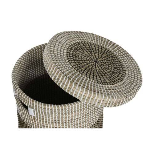 Set košara Home ESPRIT Bijela Crna Prirodno Morska trava 44 x 44 x 51 cm (2 Dijelovi) Cijena