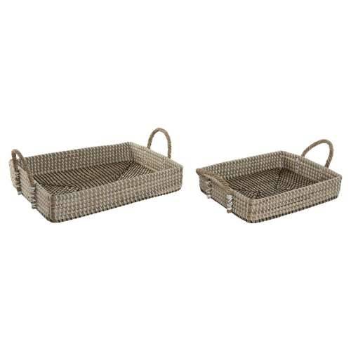 Set pladnjeva Home ESPRIT Prirodno Svijetlo smeđi gradski 41 x 32 x 16 cm (2 kom.) Cijena