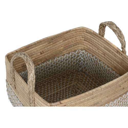 Set košara Home ESPRIT Bijela Prirodno Svijetlo smeđi PVC Morska trava Trske 43 x 38 x 36 cm (2 Dijelovi) Cijena