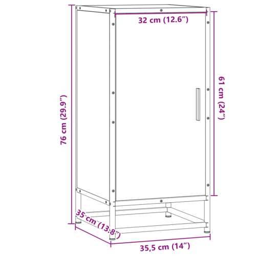 Komoda boja hrasta sonome 35,5x35x76 cm konstruirano drvo metal - Sivi hrast sonoma 1 Cijena