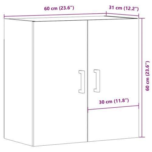 Zidni ormarić boja staro drvo 60x31x60 cm od konstruiranog drva - Staro drvo 1 Cijena