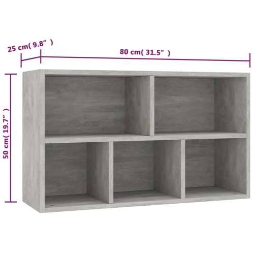 Ormarić za knjige / komoda boja betona 50 x 25 x 80 cm drveni - Beton siva 1 Cijena