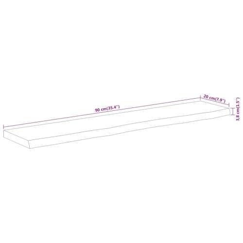 Zidna polica 90x20x3,8 cm pravokutna bagremovo drvo živi rub - Prirodna 90 x 20 x 3.8 cm 1 Masivno bagremovo drvo Cijena
