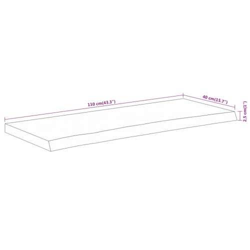 Stolna ploča 110x40x2,5 cm pravokutna bagremovo drvo živi rub - Prirodna 110 x 40 x 2.5 cm 1 Masivno bagremovo drvo Cijena