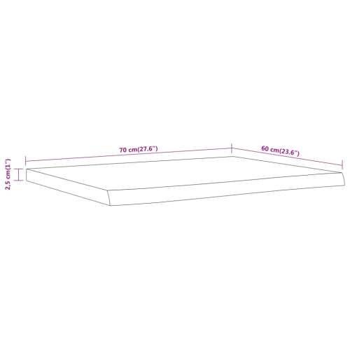 Kupaonska radna ploča 70x60x2,5 cm pravokutna od drva bagrema - Prirodna 70 x 60 x 2.5 cm 1 Masivno bagremovo drvo Cijena