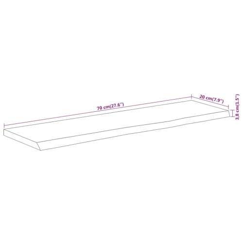 Zidna polica 70x20x3,8 cm pravokutna bagremovo drvo živi rub - Prirodna 70 x 20 x 3.8 cm 1 Masivno bagremovo drvo Cijena