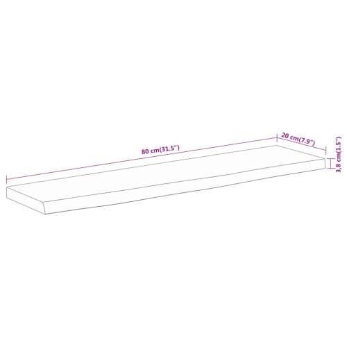 Zidna polica 80x20x3,8 cm pravokutna bagremovo drvo živi rub - Prirodna 80 x 20 x 3.8 cm 1 Masivno bagremovo drvo Cijena