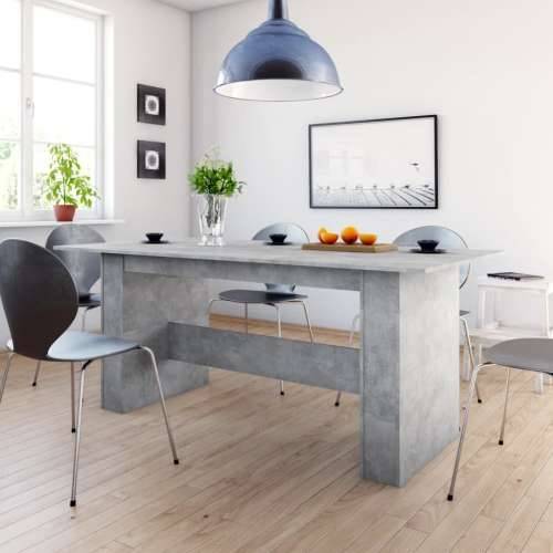 Blagovaonski stol siva boja betona 180 x 90 x 76 cm od iverice