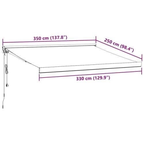 Tenda na automatsko uvlačenje bordo 350x250 cm - boja burgundca i bijela 350 x 250 cm 1 Cijena