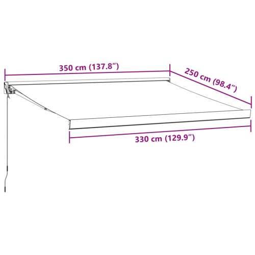 Tenda na ručno uvlačenje bordo 350 x 250 cm - Tamno crvena 350 x 250 cm 1 Cijena