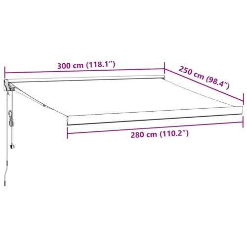 Tenda na uvlačenje antracit i bijela 3x2,5 m tkanina i aluminij - bijela i antracit 300 x 250 cm 1 Cijena