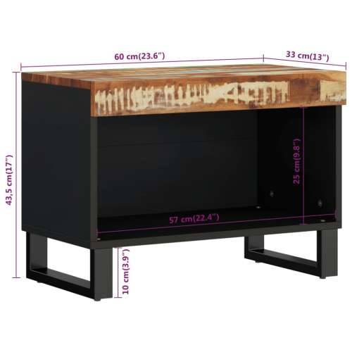 TV ormarić 60 x 33 x 43,5 cm od masivnog obnovljenog drva - Šareni 1 Cijena