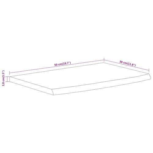 Zidna polica 50x30x3,8 cm pravokutna bagremovo drvo živi rub - Prirodna 50 x 30 x 3.8 cm 1 Masivno bagremovo drvo Cijena