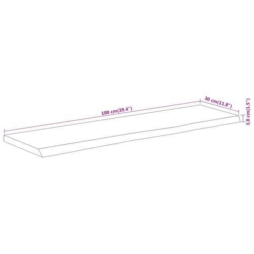 Zidna polica 100x30x3,8 cm pravokutna bagremovo drvo živi rub - Prirodna 100 x 30 x 3.8 cm 1 Masivno bagremovo drvo Cijena