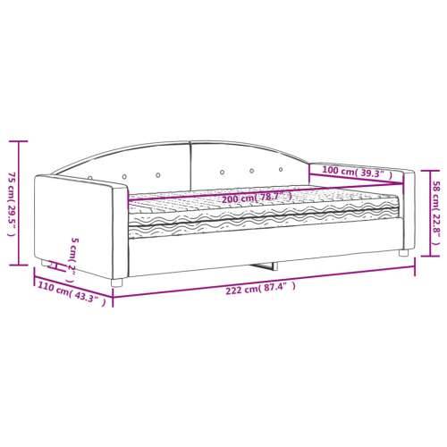 Dnevni krevet s madracem tamnosivi 100 x 200 cm baršunasti - Tamno siva 100 x 200 cm s madracem Cijena
