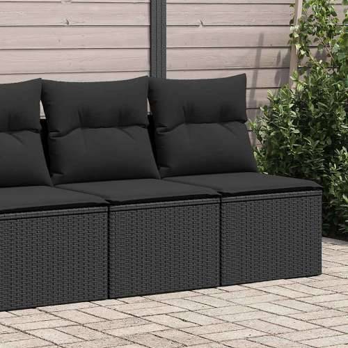Vrtna garnitura - 2-dijelni set vrtnih sofa s jastucima crni od poliratana bagrem - Crna sa spremištem 1 Cijena