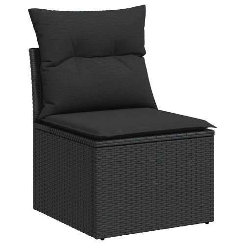 Vrtna garnitura - 2-dijelni set vrtnih sofa s jastucima crni od poliratana bagrem - Crna sa spremištem 1 Cijena