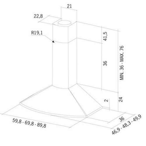 Konvencionalna Napa Mepamsa Tender H 90N 90 cm 705 m3/h 44 dB 800W Crna D Cijena