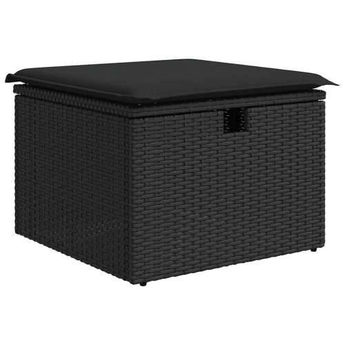 Vrtna garnitura - 8-dijelni set vrtnih sofa od poliratana s jastucima crni - Crna sa spremištem 8 Cijena
