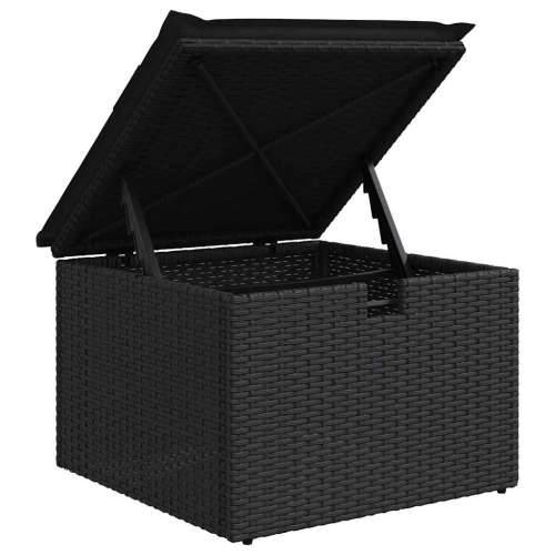 Vrtna garnitura - 8-dijelni set vrtnih sofa od poliratana s jastucima crni - Crna sa spremištem 8 Cijena