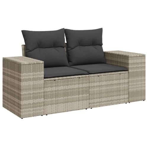 Vrtna garnitura - 8-dijelni set vrtnih sofa od poliratana s jastucima svjetlosivi - Svjetlosiva sa spremištem 8 Cijena