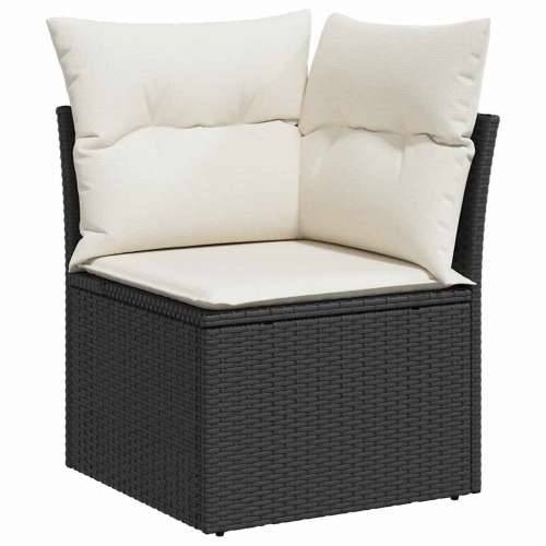 Vrtna garnitura - 8-dijelni set vrtnih sofa od poliratana s jastucima crni bagrem - Crna i krem stol + 3x kutna + 3x srednja + t Cijena