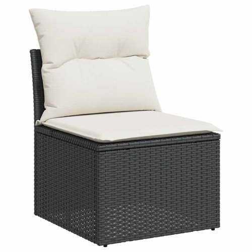 Vrtna garnitura - 8-dijelni set vrtnih sofa od poliratana s jastucima crni bagrem - Crna i krem stol + 3x kutna + 3x srednja + t Cijena